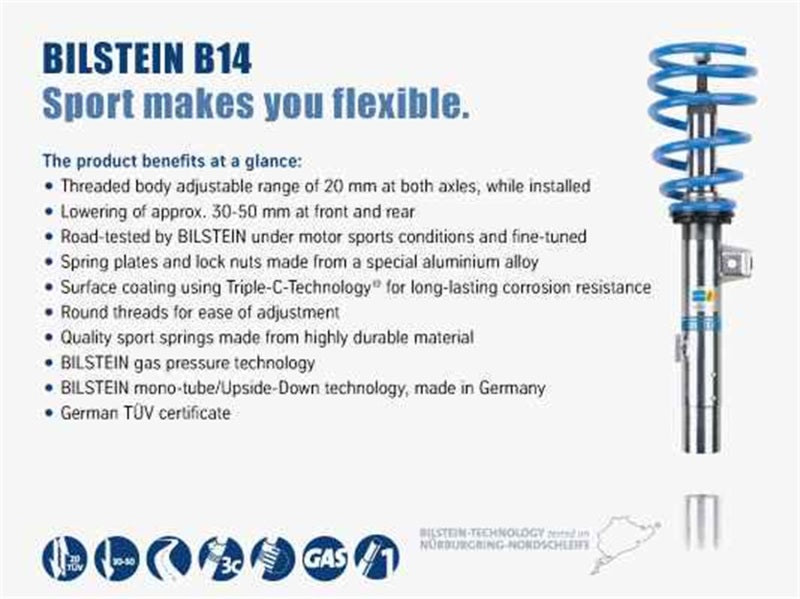 Bilstein B14 Pss Lowering Performance Suspension System 01-06 Fits BMW 3-Series