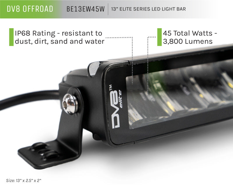 DV8 Offroad Elite Series 13in Light Bar 45W Flood/Spot LED - BE13EW45W