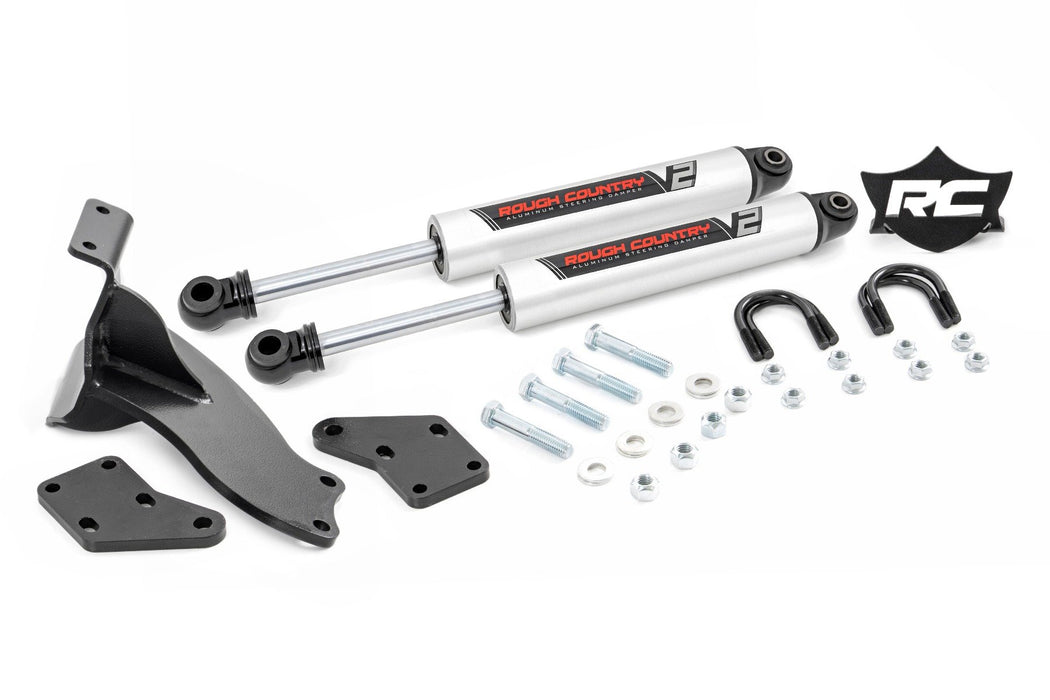 Rough Country V2 Steering Stabilizer Dual 2.5-8 Inch Lift Ram 2500 (14-23)/3500 (13-23) 8749470