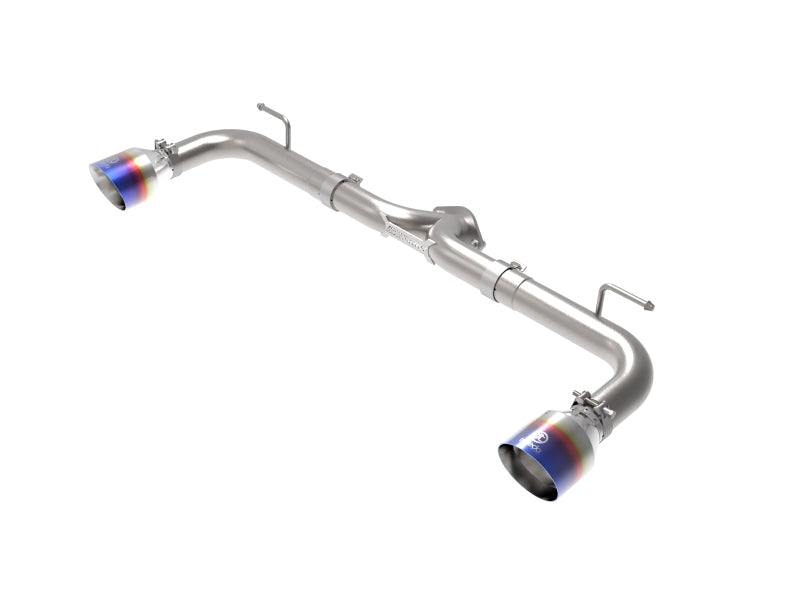 aFe Takeda 2-1/2in 304 SS Axle-Back Exhaust w/ Blue Flame Tips 14-18 Mazda 3 L4 2.0L/2.5L 49-37014-L