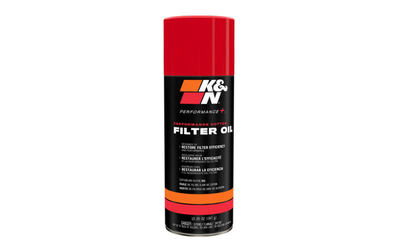 K&N Air Filter Oil: Aerosol; Restore Engine Air Filter Performance and Efficiency, 99-0516, 347g(12.25 Oz), Black