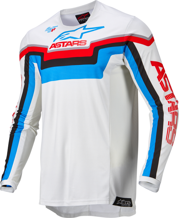 Alpinestars Techstar Quadro Jersey Off Wht/Blu Neo/Brt Red Xl (3761122-2073-XL)