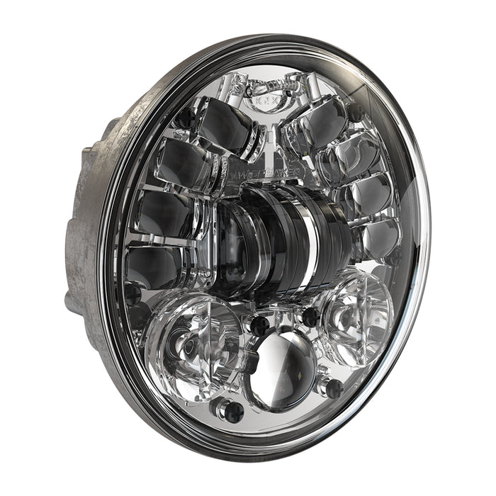 J.W. Speaker 0555101 Model 8690 LED High and Low Beam Adaptive Headlight with Chrome Inner Bezel, 1 Pack