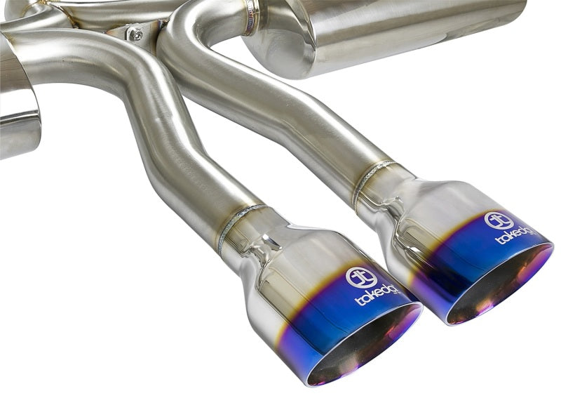 aFe Takeda 3in 304 SS Cat-Back Exhaust System w/ Blue Tips 2017+ Honda Civic Si 4Dr I4 1.5L (t) 49-36621-L