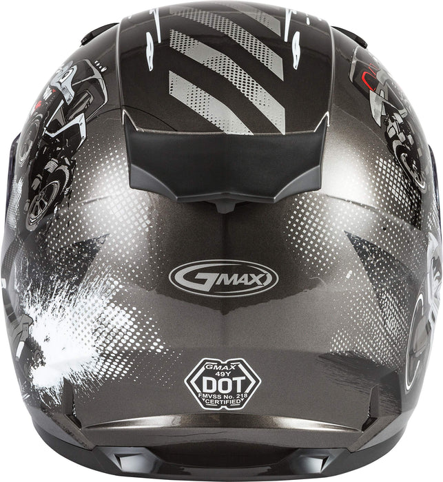 GMAX GM-49Y Beasts, Youth Full-Face Helmet, DOT Approved for Motorcycles, ATVs, Dirt Bikes and More (Dark Silver/Black)