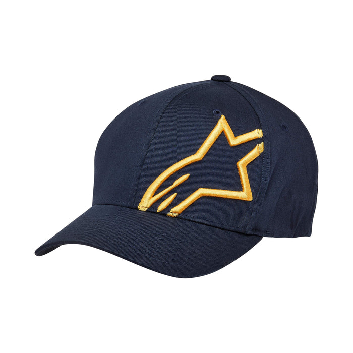 Alpinestars Standard Corp Shift 2 Curved Brim Hat Navy/Gold Lg/XL, Multi, one_Size