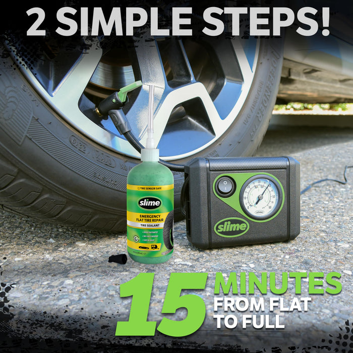 Slime Flat Tire Puncture Repair, Smart Spair, Emergency Kit For