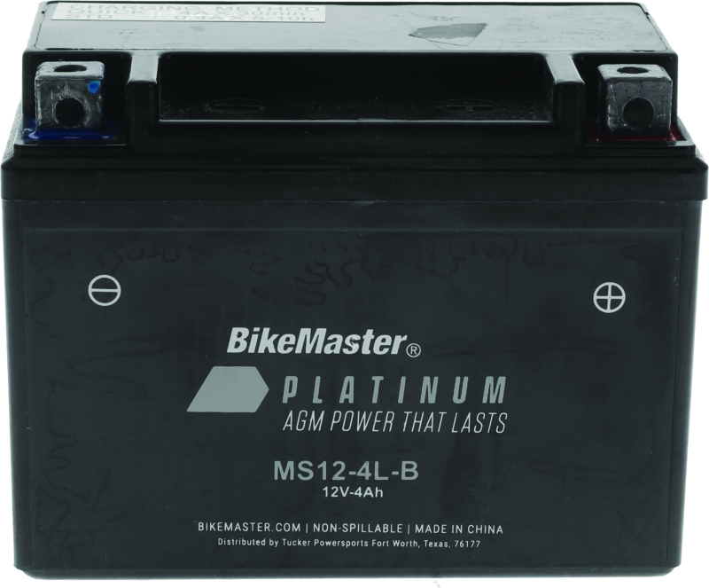 Bikemaster Agm Platinum Ii Ms12-4L-B 12V Battery Compatible For Aprilia Rally 50 00-05 120Mml X 71Mmw X 91H Mm HB4L-B-FA