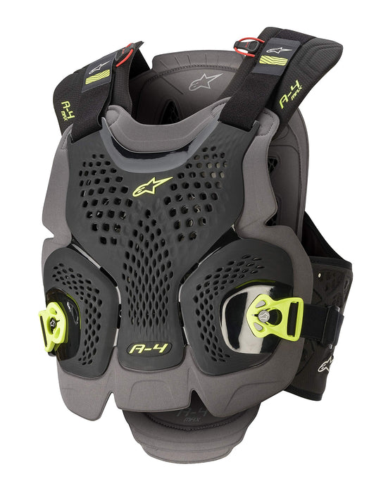 Alpinestars unisex-adult A-4 Max Chest Protector Blk/Anth/Fluo Ylw Xs/Sm (Multi, one_size) - 6701520-1155-XSS