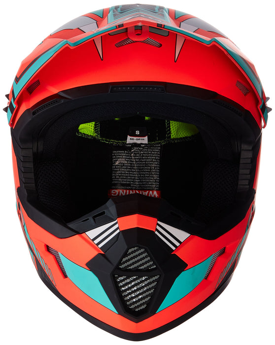 GMAX unisex-adult full-face-helmet-style Helmet (Mx46 Uncle) (Flat Orange/Teal, Youth Medium)