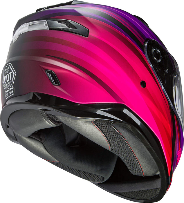 FF-98 Full-FACE Osmosis, Full-Face Motorcycle Helmet, DOT- and ECE- Approved for Street Riding and More (Matte Black/Purple/RED, X-Large)