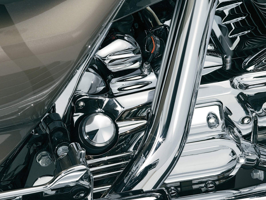 Kuryakyn Motorcycle Accent Accessory: Oil Filler Spout Cover For 1993-2006 Harley-Davidson Motorcycles, Chrome 8264