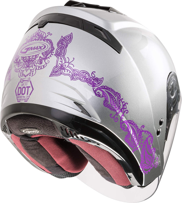 GMAX OF-77 Adult Eternal Open-Face Motorcycle Helmet - Silver/Violet/X-Large