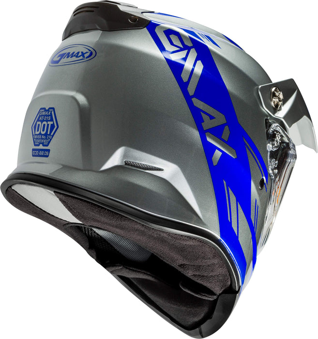 GMAX G2211694 Helmets, Silver/Blue, Small