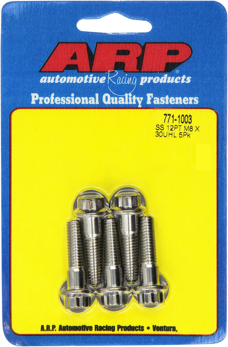 ARP M8 x 1.25 x 30 12pt SS Bolts (5/pkg) 771-1003