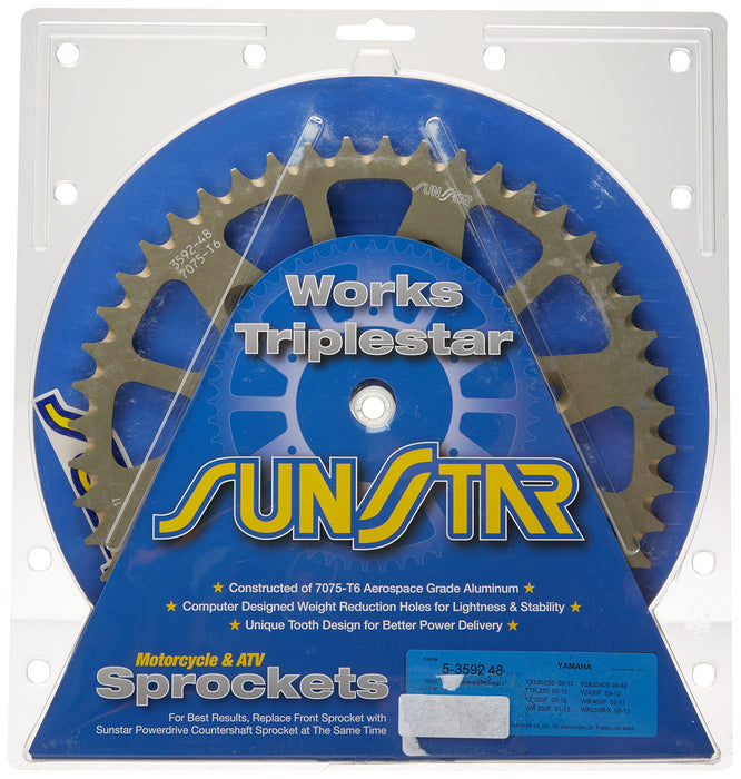 Sunstar 5-359248 Works Triplestar 48-Teeth 520 Chain Size Rear Aluminum Sprocket