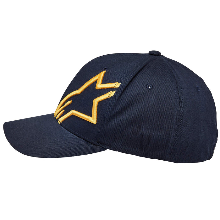 Alpinestars Standard Corp Shift 2 Curved Brim Hat Navy/Gold Sm/Md, Multi, one_Size