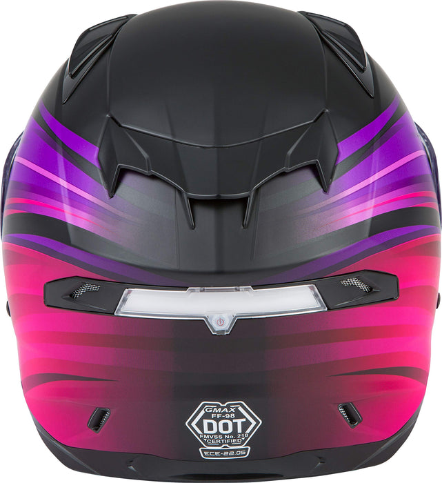 FF-98 Full-FACE Osmosis, Full-Face Motorcycle Helmet, DOT- and ECE- Approved for Street Riding and More (Matte Black/Purple/RED, X-Small)