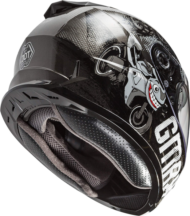 GMAX GM-49Y Beasts Youth Full-Face Cold Weather Helmet (Dark Silver/Black, Youth Medium)