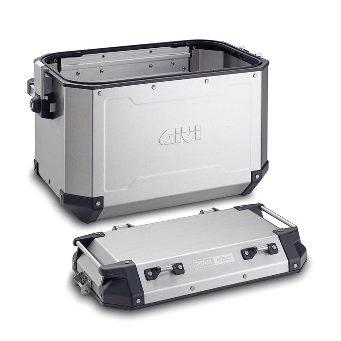 GIVI OBKN48APACK2A Outback Series 48L Aluminum Side Cases Pair (Left and Right) Silver