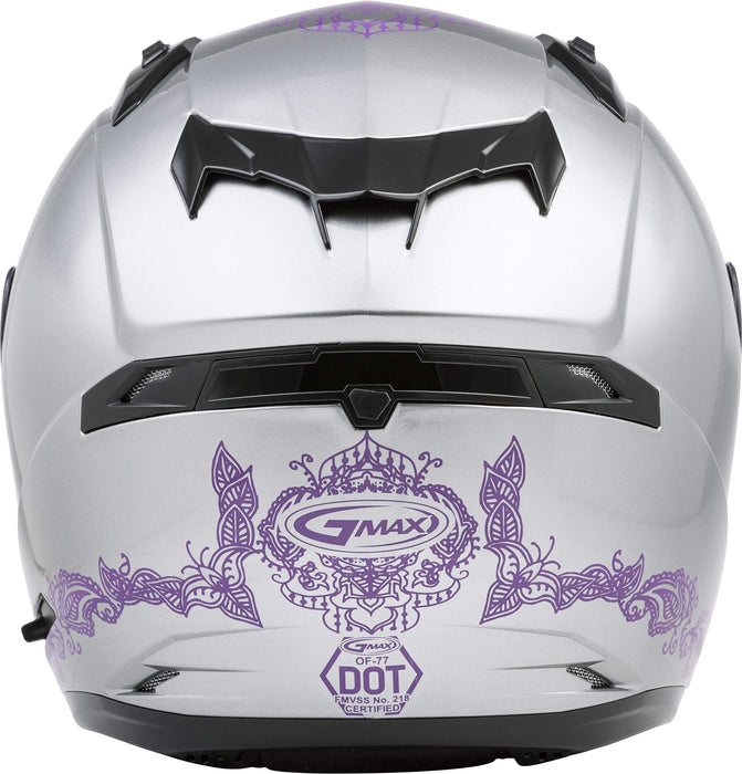 GMAX OF-77 Adult Eternal Open-Face Motorcycle Helmet - Silver/Violet/X-Large