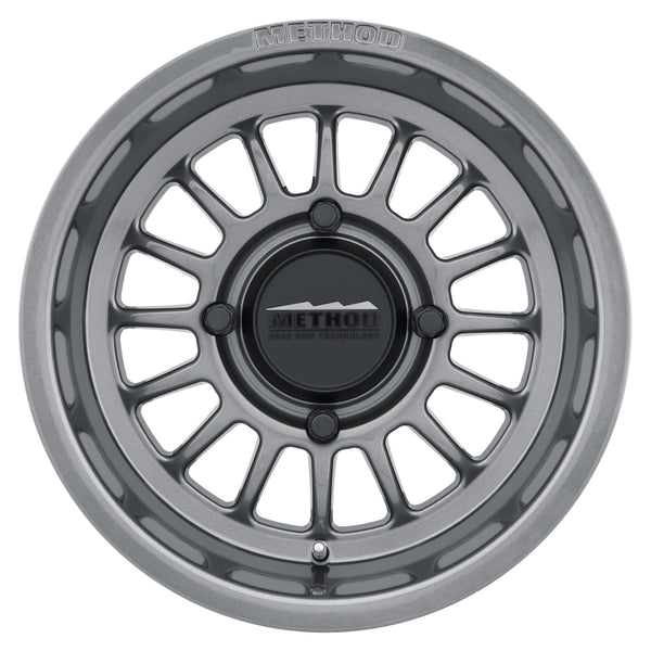 Method MR411 Bead Grip 15x7 / 4+3/13mm Offset / 4x156 / 132mm CB Gloss Titanium Wheel MR41157046843