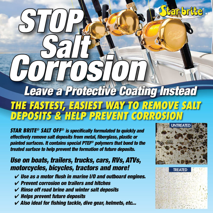 STAR BRITE Salt Off Concentrate Kit - Ultimate Boat Salt Remover & Marine Engine Flush - 32 OZ. with Applicator - Perfect for Outboard Motor Flush & Washing Salt Deposits Away (094000)
