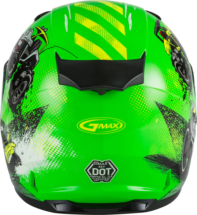 GMAX GM-49Y Beasts, Youth Full-Face Helmet, DOT Approved for Motorcycles, ATVs, Dirt Bikes and More (NEON Green/HI-VIS)