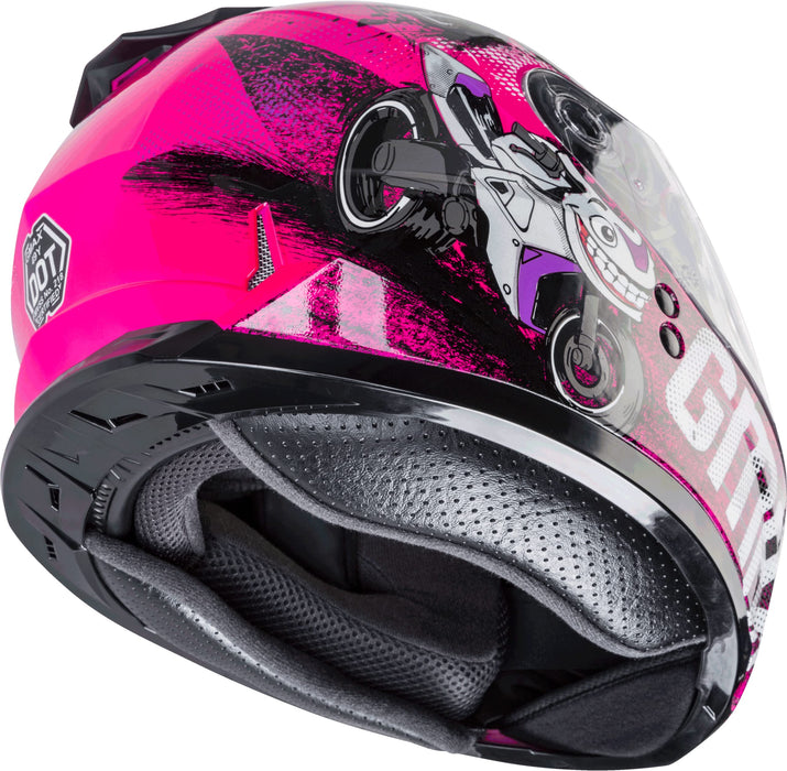 Gmax Gm-49Y Beasts Youth Full-Face Cold Weather Helmet (Pink/Purple/Grey, Youth Large) G24911402