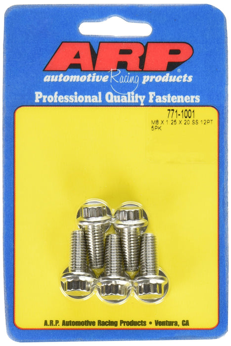 Arp ("8Mm X 1.25" X 20") 12-Point Stainless Steel Bolt Kit 5 Piece 771-1001