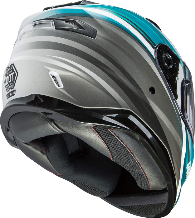 FF-98 Full-FACE Osmosis, Full-Face Motorcycle Helmet, DOT- and ECE- Approved for Street Riding and More (Matte White/Teal/Grey, Medium)