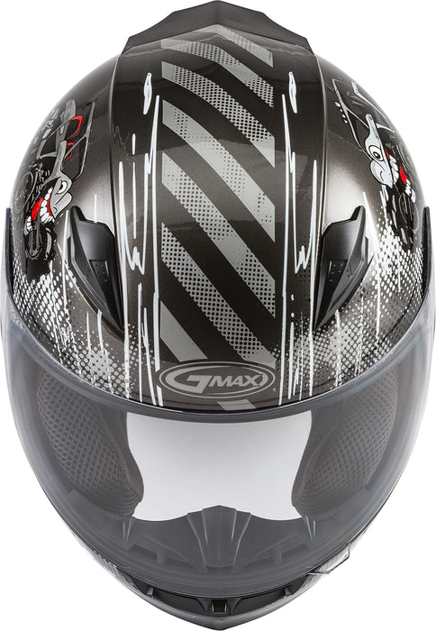 GMAX GM-49Y Beasts, Youth Full-Face Helmet, DOT Approved for Motorcycles, ATVs, Dirt Bikes and More (Dark Silver/Black)