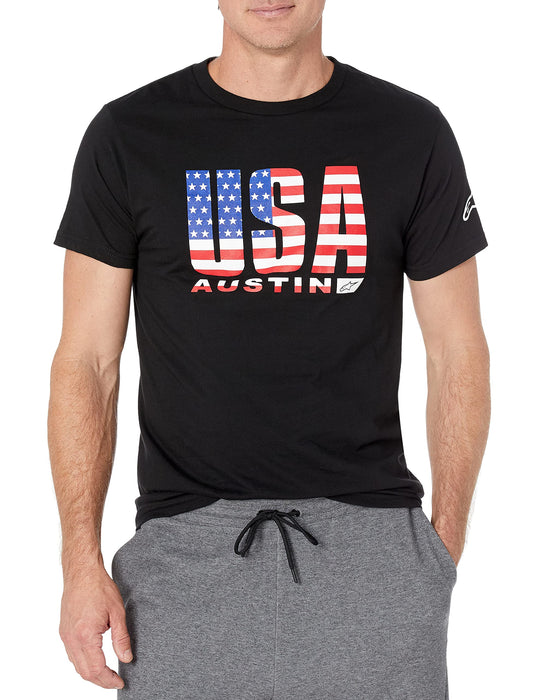 Alpinestars Men's Circuits Tee, Black/USA, M