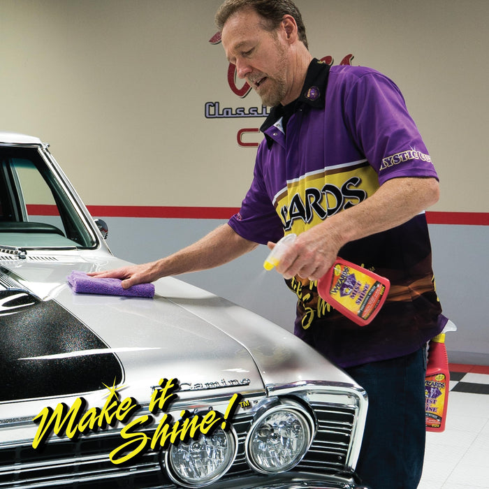 Wizards Mist-N-Shine Professional Detailer - Multi-Use Glass Cleaner for Vehicles - Adds Gloss to Paint, Chrome and Glass - 8 oz Detail Spray - Made in USA