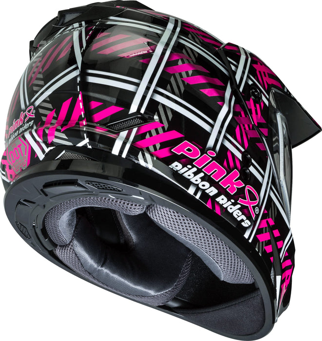 GM-11 Dual-Sport Pink Ribbon Riders Helmet Black/Pink XL