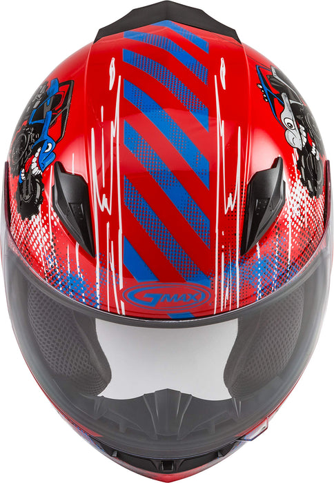 GMAX GM-49Y Cold Weather, Youth Full-Face Helmet, DOT Approved for Snow & Motor Sports (RED/Blue/Grey)