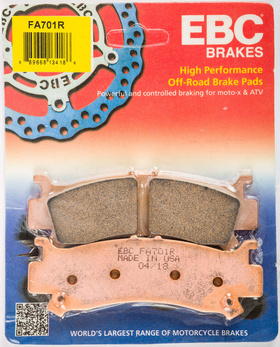 EBC Brakes FA701R R Series Sintered Disc Brake Pad, Black, 1x1x1