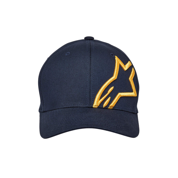 Alpinestars Standard Corp Shift 2 Curved Brim Hat Navy/Gold Lg/XL, Multi, one_Size