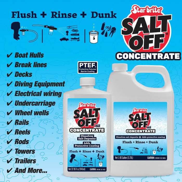 STAR BRITE Salt Off Concentrate - 32 Ounce - Ultimate Salt Remover Wash & Marine Engine Flush for Boats, Vehicles, Trailers, and More (093932)