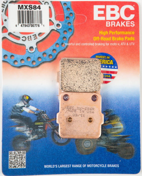 EBC MXS Brake Pad - Sintered Metal - Fits: Arctic Cat - Textron DVX 400 2004-2008