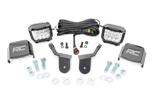 Rough Country Led Light Cage Mount 2" Chrome Pair Wide Angle Fits Honda Pioneer 1000/1000-5 92012