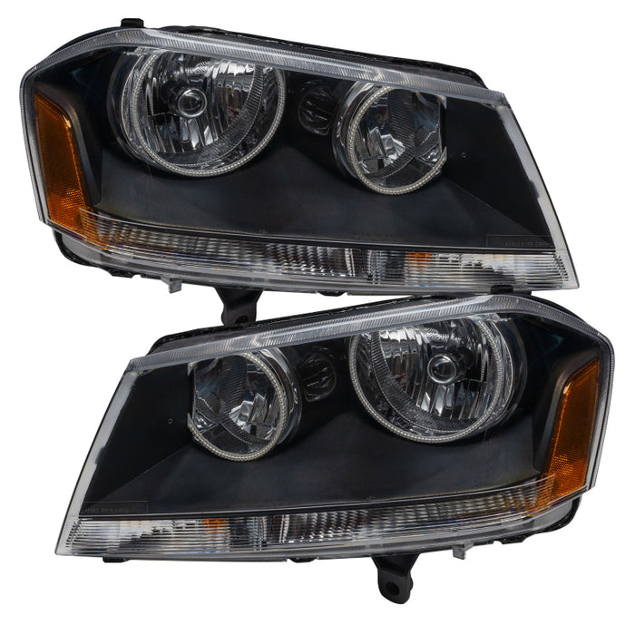 For 2008-2014 Dodge Avenger RT SMD Headlights - Black Oracle