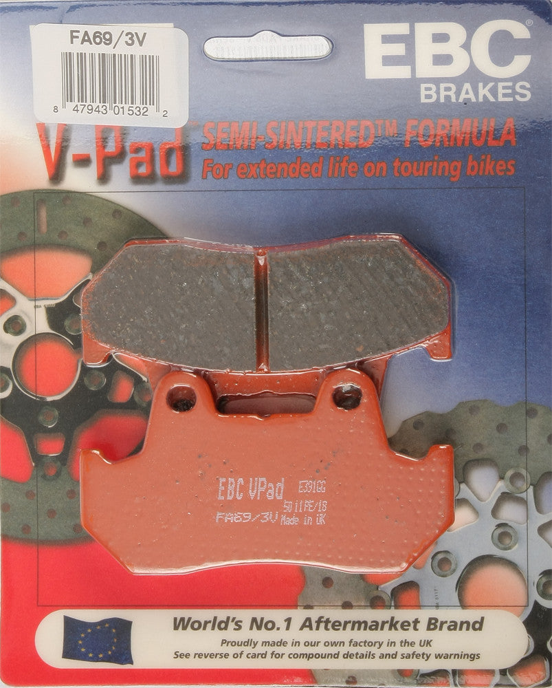 EBC Brakes Semi-Sintered V Brake Pads Fits Honda CBR1000F Hurricane 1988 FA69/3V