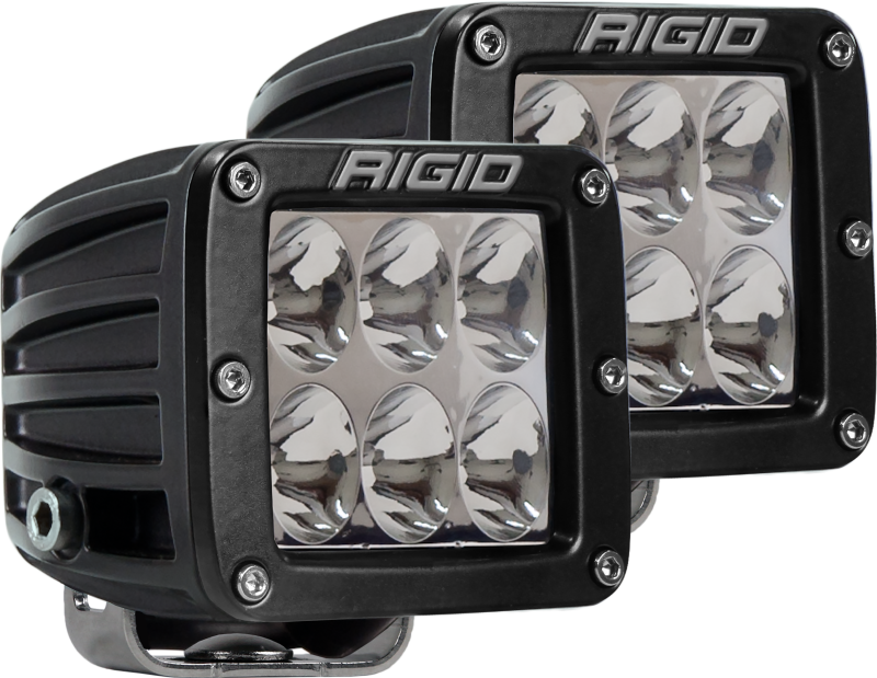 Rigid D-Series Pro Led Light, Driving Optic, Surface Mount, Black Housing, Pair