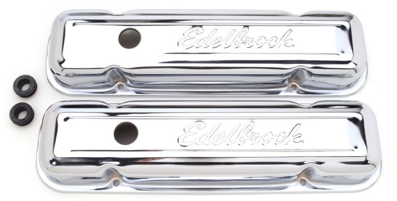 Edelbrock Valve Cover Signature Series Pontiac 1962-1979 301-455 CI V8 Low Chrome 4456