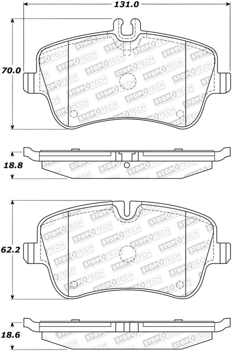 StopTech Sport Brake Pads w/Shims and Hardware Rear 309.08721