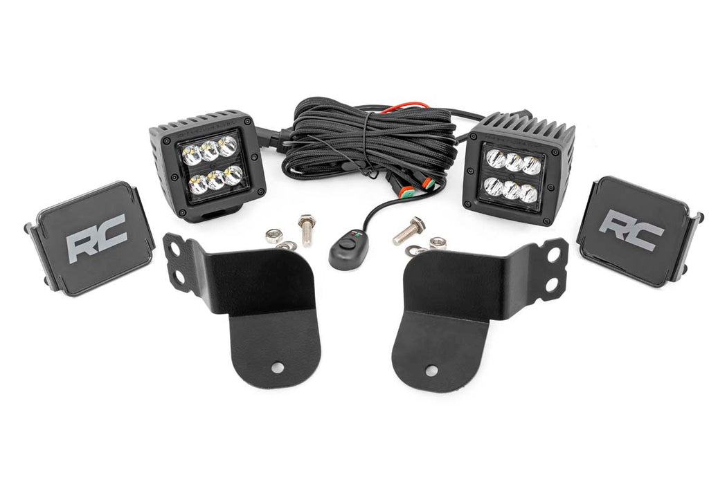 Rough Country Led Light Cage Mount 2" Black Pair Spot Polaris General/General Xp 93022