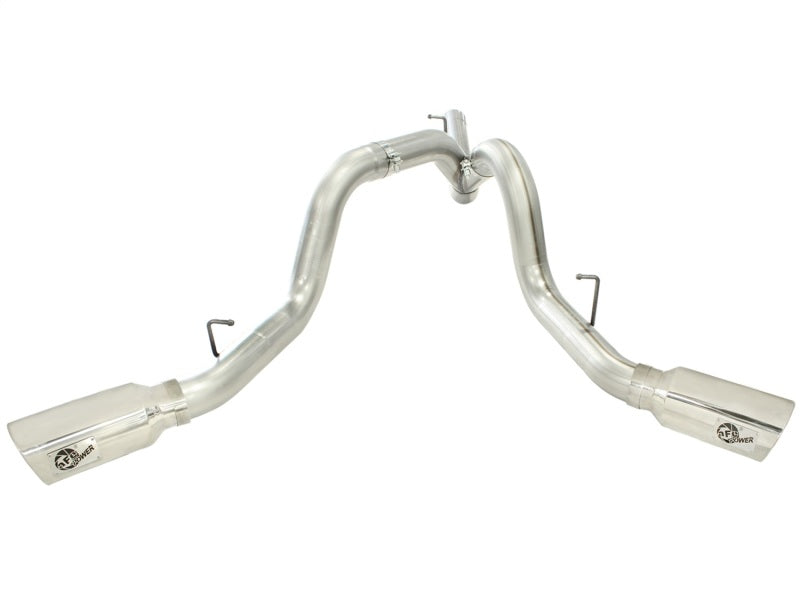 aFe MachForce XP Exhaust 4inch DP-Back All SS 2011-14 GM Diesel Trucks V8-6.6L LML Polished 49-44043-P