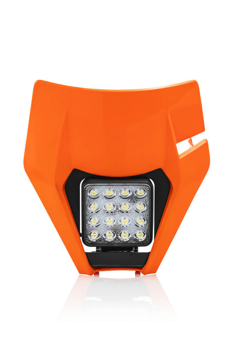 Acerbis Orange LED Headlight VSL Front Number Plate Mask (2780475226)