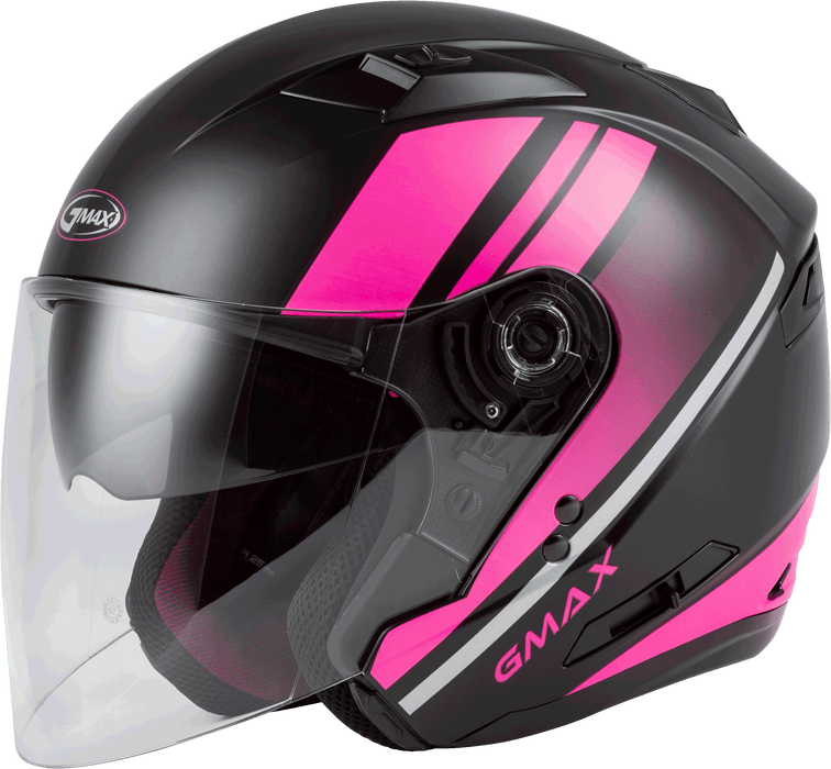 Gmax Of-77 Open-Face Reform Helmet Matte, Black/Pink/Silver, X-Small Size; 72-4750Xs O1776343